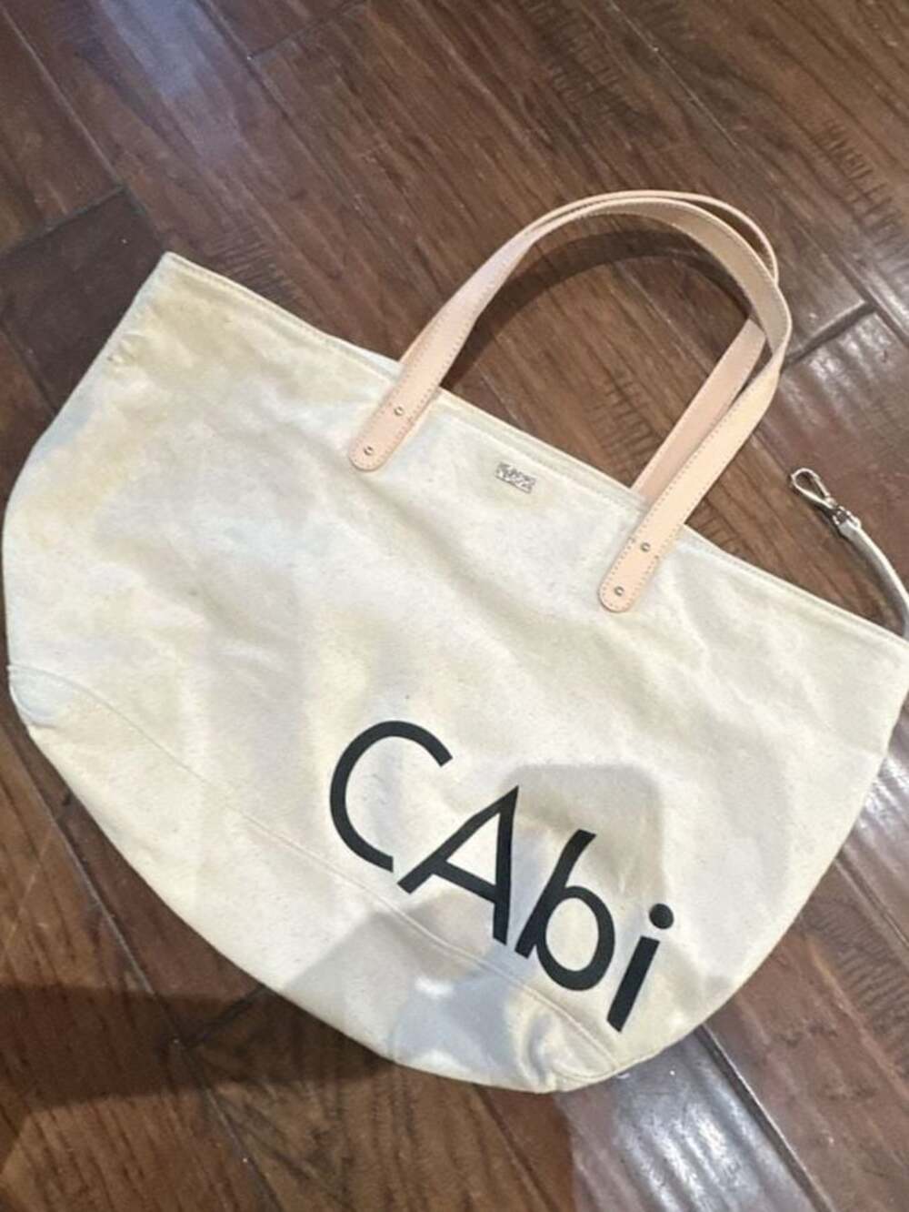 CAbi Hostess Tote Canvas Handbag with Leather Straps
